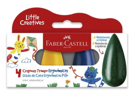  CRAYON JUMBO 4 COLORES FABER TROMPO GOTA 