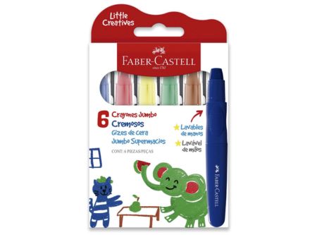  CRAYON JUMBO 6 COLORES FABER CREMOSO 