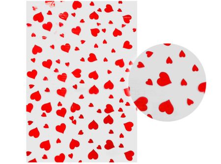  PAPEL CELOFAN 2.5C 70X100 CORAZONES X 50 UNI 