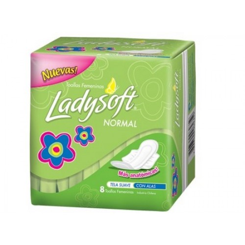  TOALLA HIG. LADYSOFT NORMAL C/ALAS X 8 UN T.SUAVE 