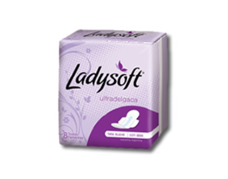  TOALLA HIG. LADYSOFT U/DELGADA X 8 UN ALAS U.SECA 