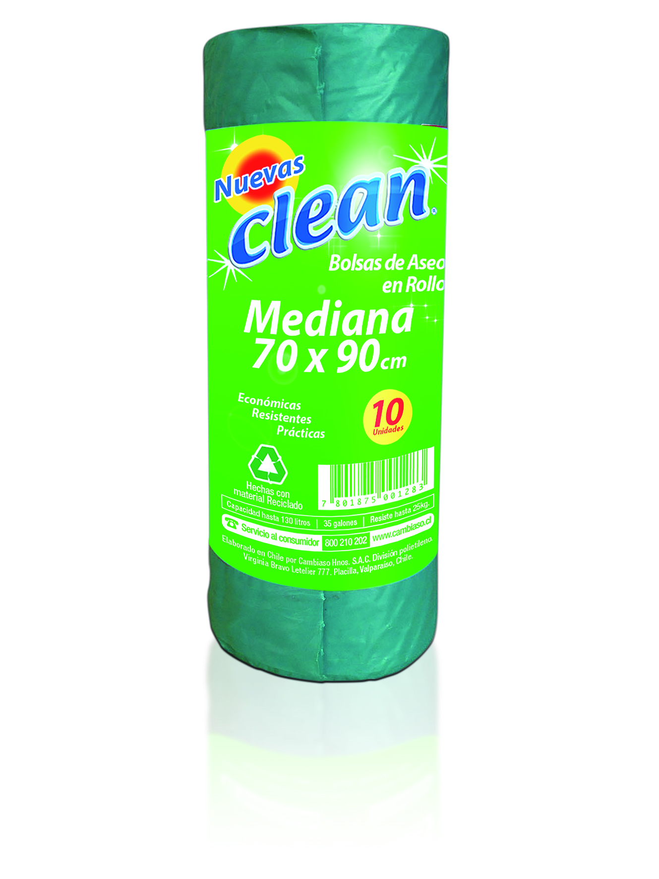  BOLSA BASURA 70 X 90 CM 10 UN CLEAN ROLLO 