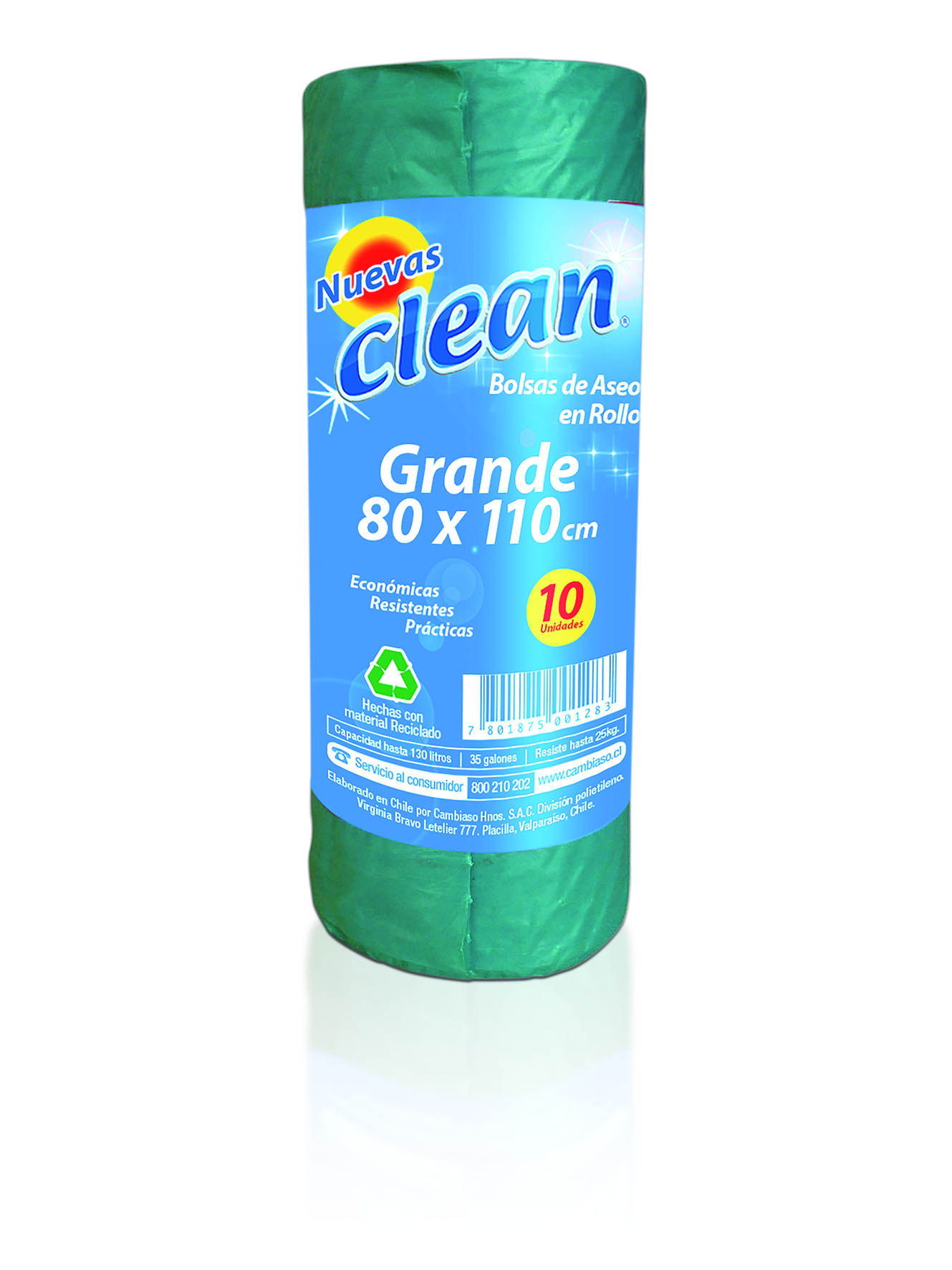  BOLSA BASURA 80 X 110 CM 10 UN CLEAN ROLLO 