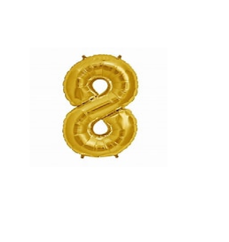  GLOBOS METAL.DORADO N.8 81 CM GLAM 