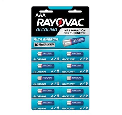  PILA ALCALINA AAA X 10 UN TIRA RAYOVAC 