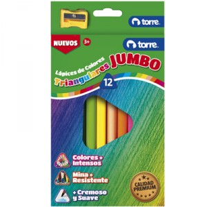 LAPIZ COLOR 12UN. LARGO JUMBO TRIANGULAR TORRE IMA 