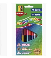  LAPIZ COLOR 12UN. DOBLE TRIANGULAR TORRE IMAGIA 