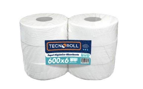  PAPEL HIG. 6 ROLLOS 600 MT H/S TECNOROLL BLANCO 