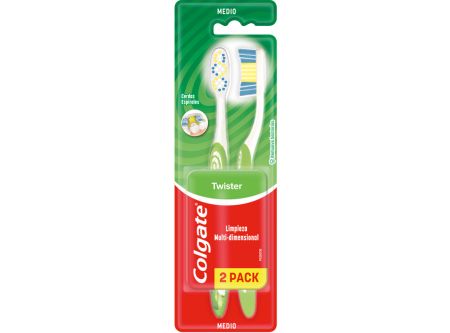  CEPILLO TWISTER 2 X 1 MEDIO COLGATE 