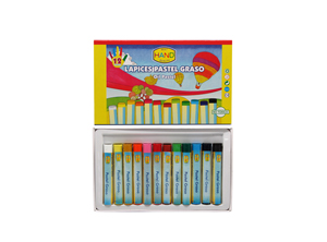  LAPIZ PASTEL 12 COLORES GRASO HAND 