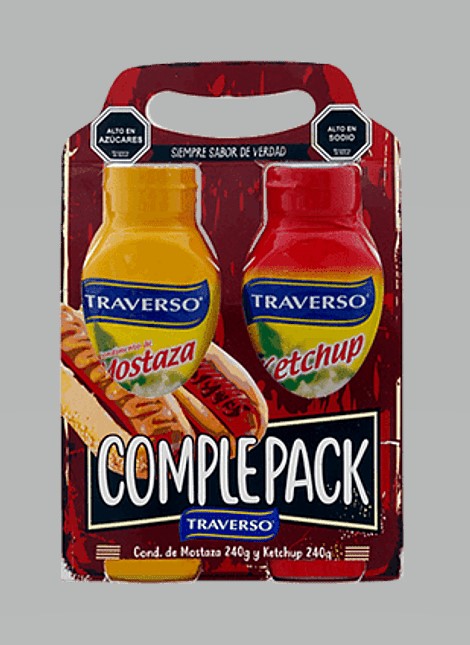  MOSTAZA + KETCHUP 240 GR PACK TRAVERSO 
