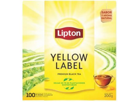  TE LIPTON  YELLOW LABEL X 100 BOLSITAS 