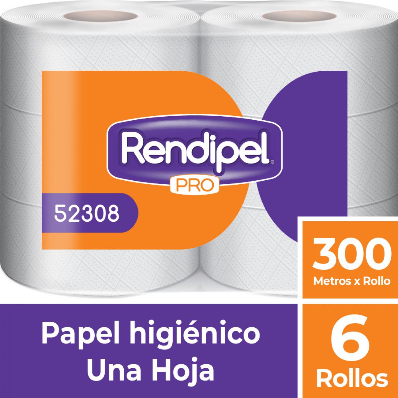  PAPEL HIG. 6 ROLLOS 300 MT RENDIPEL PRO 