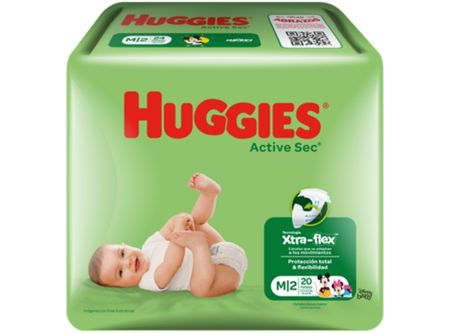  PANAL HUGGIES X 20 UN ACTIVE SEC M MAXI 