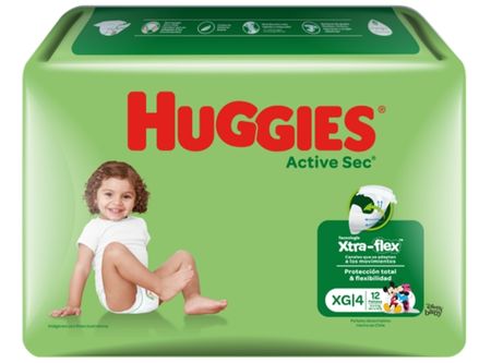  PANAL HUGGIES X 12 UN ACTIVE SEC XG MAXI 