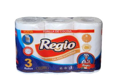  TOALLA PAPEL 3 ROLL 12.6 MT REGIO H/D 