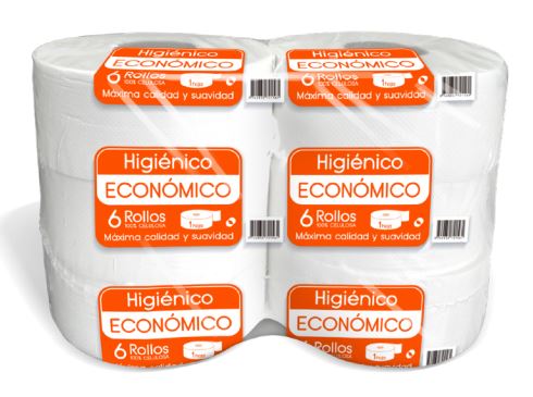  PAPEL HIG. 6 ROLLOS 300 MT H/S TECNOPAPEL ECONOMI 