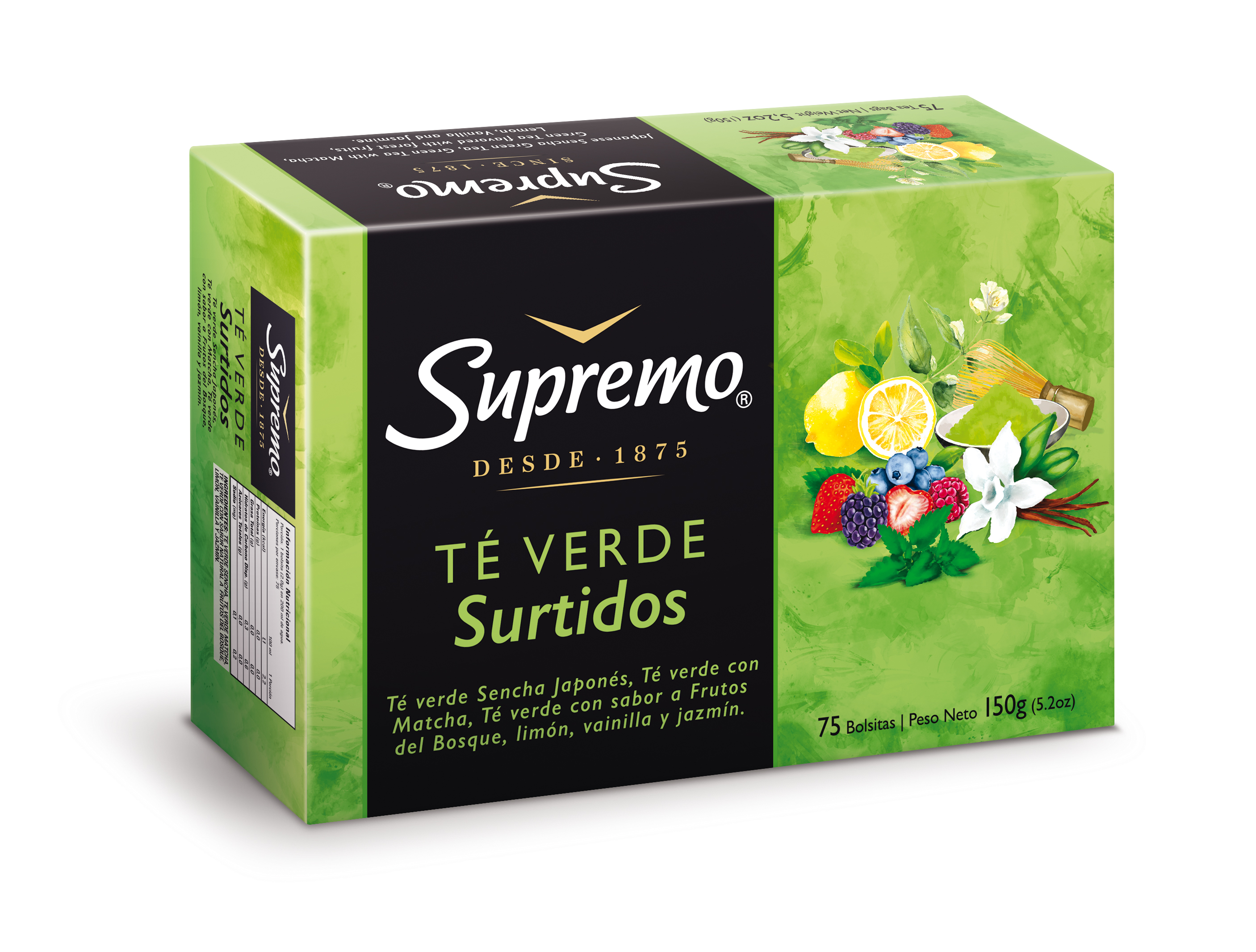  TE SUPREMO VERDE  X 75 BOLSITAS SURTIDO 