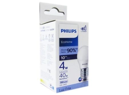  AMPOLLETA LED PHILIPS 4-40W ECOHOME MINI LUZ FRIA 