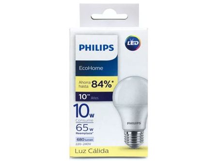  AMPOLLETA LED PHILIPS 9-65W ECOHOME E27 LUZ CALIDA 