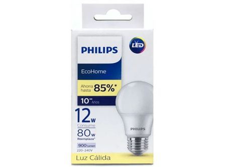  AMPOLLETA LED PHILIPS 12-80W ECOHOME E27 LUZ CALID 