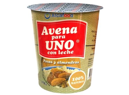  AVENA P.UNO C/LECHE 66 GR PASAS Y ALMENDRAS ALCAFO 