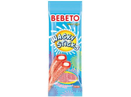  GOMITAS TUBOS FRUTILLA DISP X 12 UN X 75 GR BEBETO 