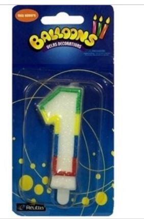  VELA CUMPLEAOS N/.1 X 1 UND BALLOONS 