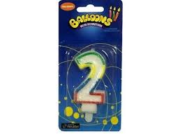  VELA CUMPLEAOS N/.2 X 1 UND BALLOONS 