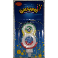  VELA CUMPLEAOS N/.8 X 1 UND BALLOONS 