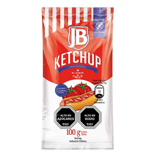  KETCHUP 100 GR SACHET X 18 UN JB 