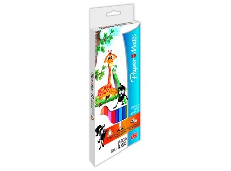  LAPIZ COLOR 12UN. LARGO HEXAGONAL PAPER MATE 