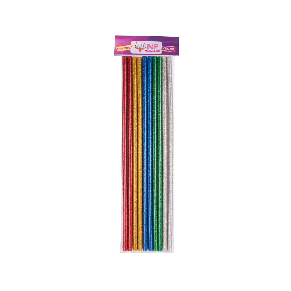  SILICONA BARRA GLITTER 30 CM X 10UND COLOR 