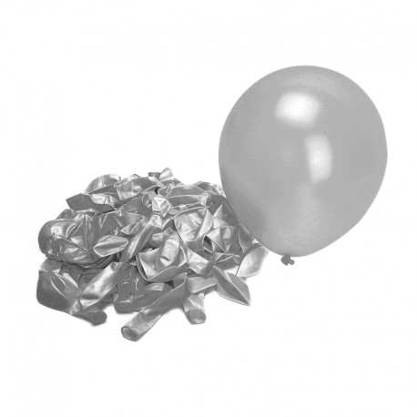  GLOBOS N 9 PERLADO X 50 UN PLATA  BALLOONS 