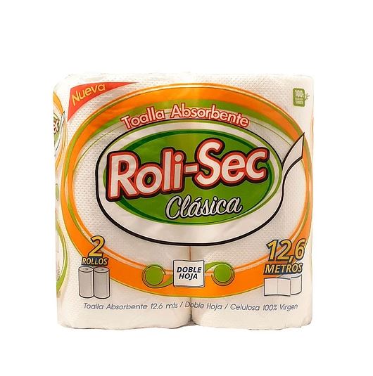  TOALLA PAPEL 2 ROLL 12.6 MT ROLI-SEC H/D 