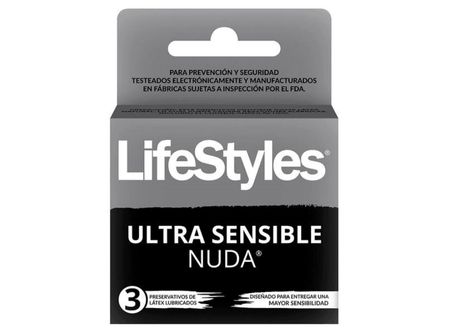  PRESERVATIVOS LIFESTYLES ULTRA SENSIBLE X 3 NUDA 