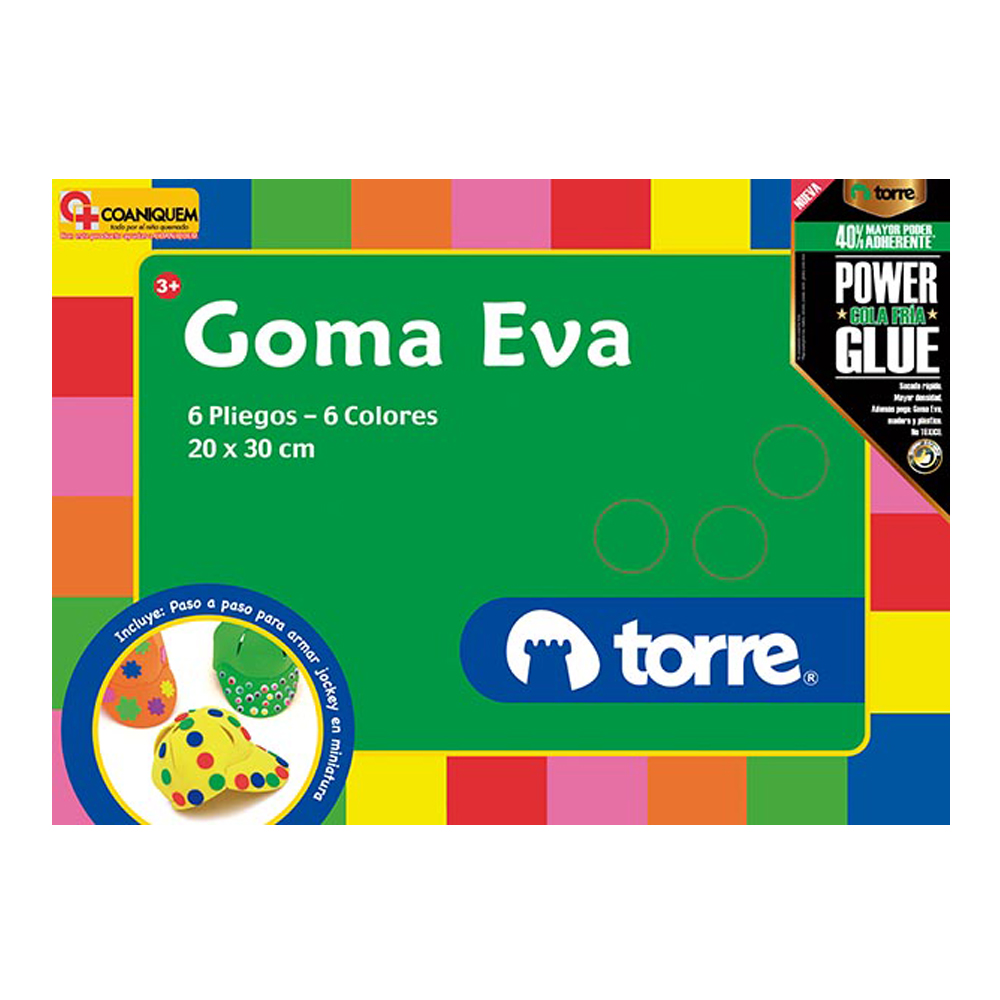  CARPETA ESCOLAR GOMA EVA 6 COL. TORRE 