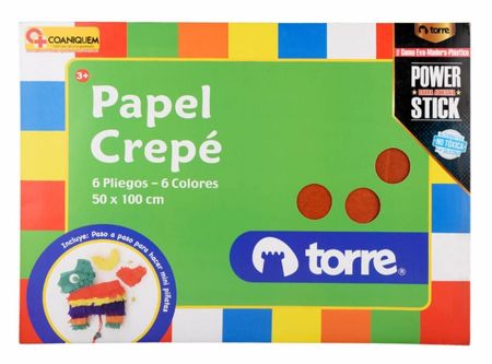  CARPETA ESCOLAR PAPEL CREPE 6 COL. TORRE. 