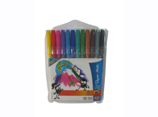  PLUMON ESCOLAR 12 COL.PAPER MATE 