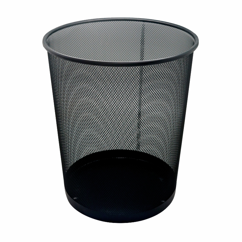  PAPELERO METALICO 30 X 34 CM. NEGRO REDONDO HAND 