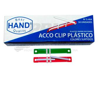  ACCOCLIPS PLASTICO COLORES 50 UNID HAND 