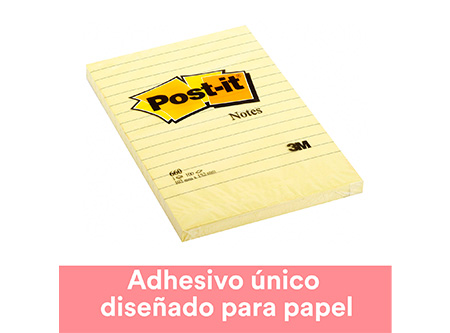  NOTA POST-IT 3M 660 LINEADO AMARILLO 10 X 15.2 C 