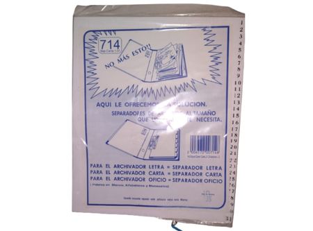  SEPARADOR CARTA DIARIO NUMERICO JS 1-31 