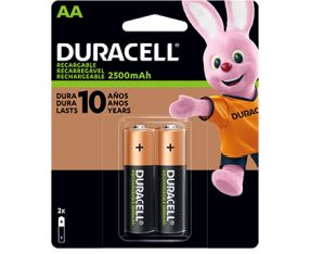  PILA RECARGABLE AA X 2 UN DURACELL 2500 MAH 