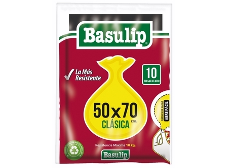  BOLSA BASURA 50 X 70 CM 10 UN BASULIP 