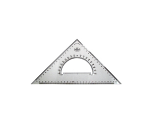 ESCUADRA ACRILICA BISEL.45o. X 30 CM HAND 
