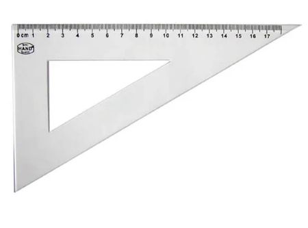  ESCUADRA PLASTICA 60o. X 20CM BISELADA HAND 