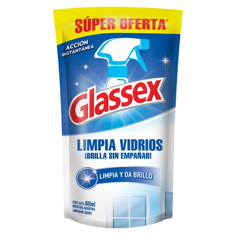  LIMPIAVIDRIOS 800 ML GLASSEX DOYPACK 