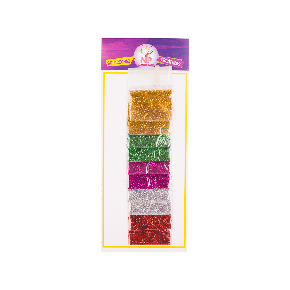  ESCARCHA COLOR 3GR X 10 UN COL. SURTIDOS 