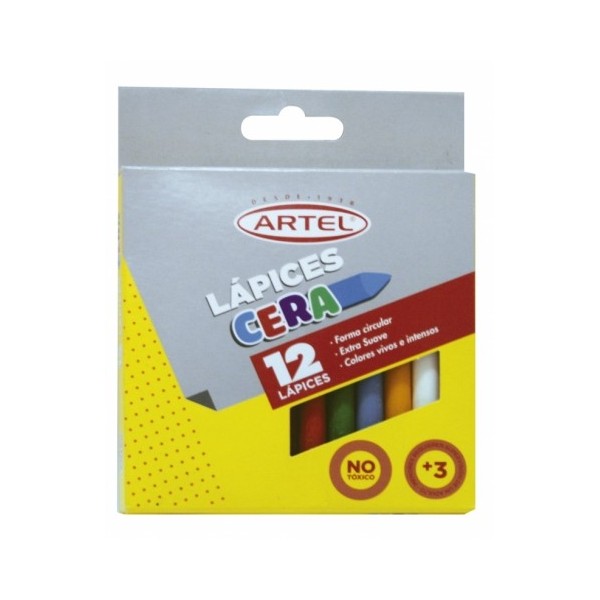  LAPIZ CERA  12 COLORES ARTEL 